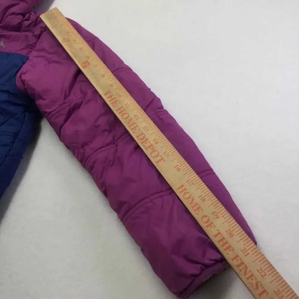 Eddie Bauer Jacket Youth Large 14/16 Purple Blue Hooded Puffer Sherpa Lined